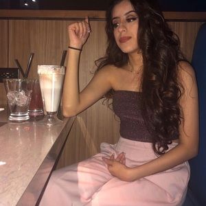 Glittery pink tube top